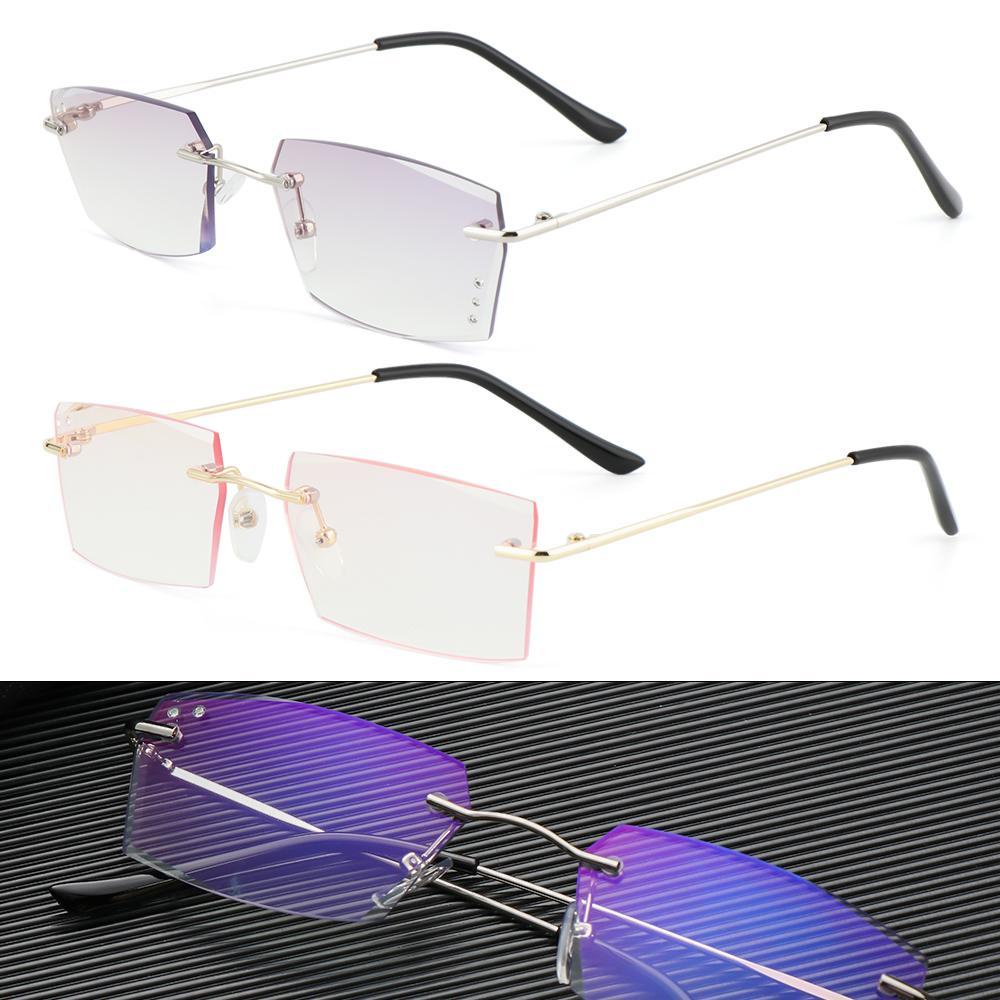 ESPO Mắt Kính Đọc Sách Gọng Kim Loại Trong Suốt Chống Tia UV Chống Ánh Sáng Xanh