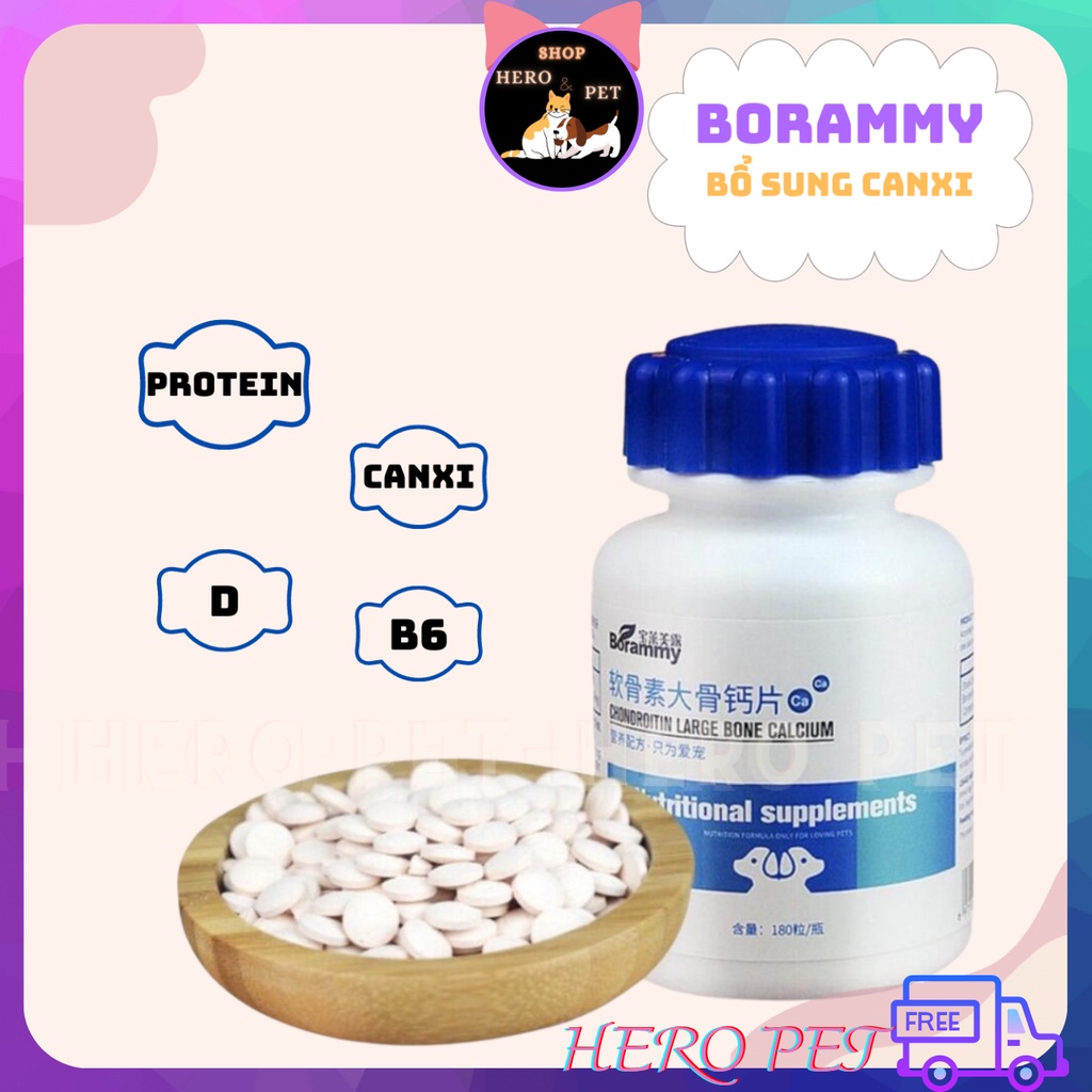 Vitamin, Canxi, Tăng Sức Đề Kháng, Giải Độc Gan, Men Vi Sinh Cho Chó Mèo - Hero Pet