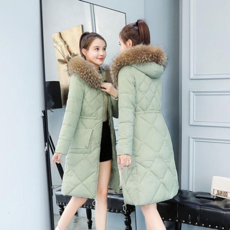 HOT Áo Khoác Phao Dáng Dài Trần Trám Túi Hộp Lông Mềm Mịn Phao Dày Xịn Đẹp hàng quảng châu order