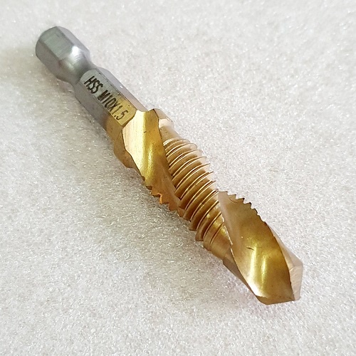 Một Mũi Khoan Tạo Ren Trong M10, Doa Âm Mũi Vít, Chuôi Lục Giác 6 Ly M10x1.5