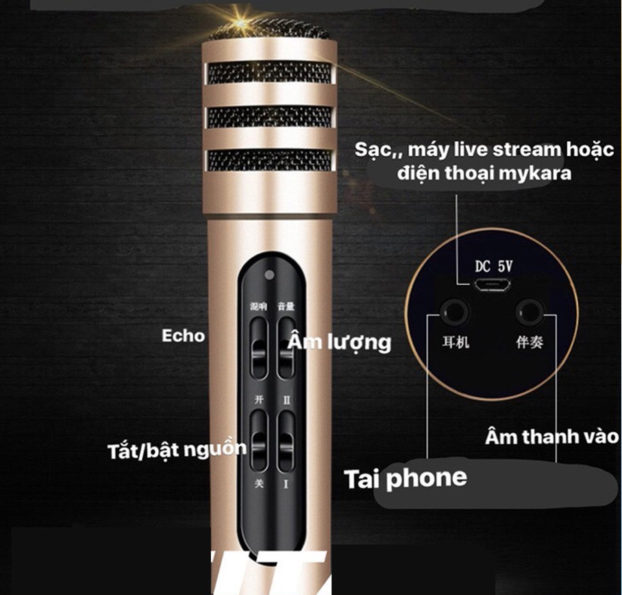 MIC HÁT KARAOKE - LIVESTREAM THU ÂM C7 Pro; Chất lượng âm thanh đỉnh cao, Model C7-332