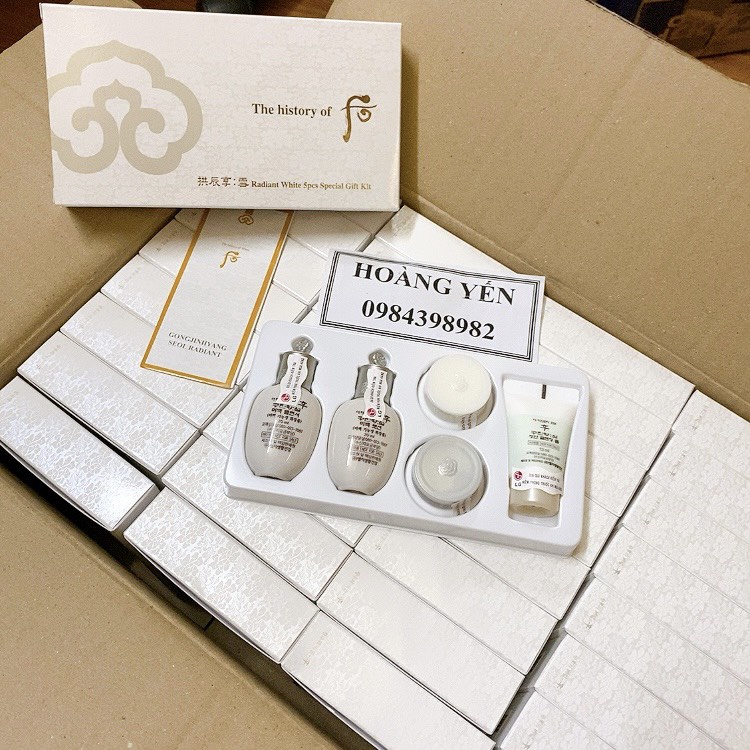 Set whoo dưỡng trắng da 5 món mini-Whoo Seol Radiant White Special Gift Set - hàng Cty - date 2024