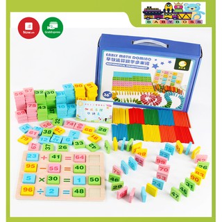 [Hàng Đẹp] Đồ Chơi Gỗ Domino Học Toán, Bộ Đồ Chơi Domino Xếp Hình, Đồ Chơi Domino Học Toán 300 Chi Tiết.