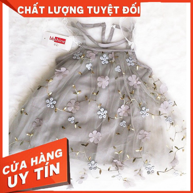 Đầm công chúa cho bé 0-4 tuổi cánh tiên thêu hoa phối lưới nữ tính BBShine – D042 - Hàng nhập khẩu
