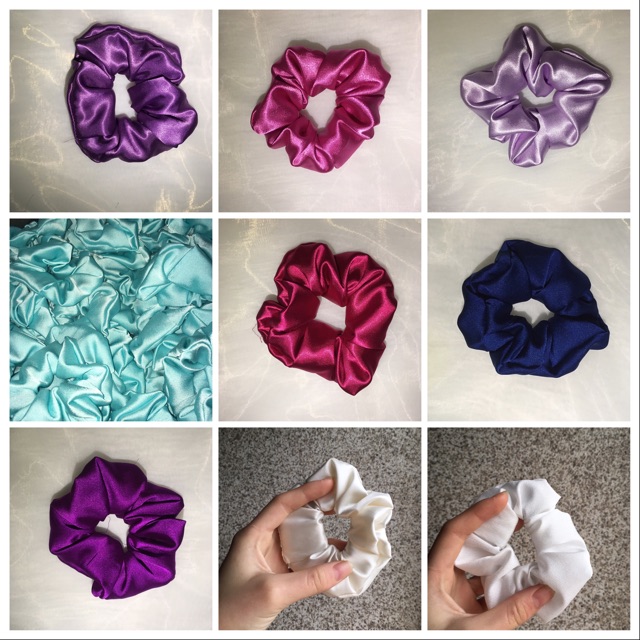 [Mã FAKHOE5 giảm 5K đơn 0] Cột tóc Vải Scrunchies - dây buộc tóc vải các màu vintage ảnh thật ( bảng 1)