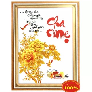 Tranh Thiêu Chữ Thập Cha Mẹ ( 53 x73)