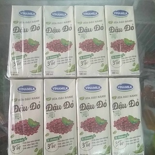Combo 2 lốc Sữa đậu nành đậu đỏ, hạnh nhân, óc chó ít đường Vinamilk 180ml