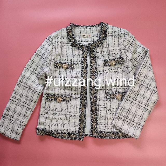 [ORDER- ảnh thật] Áo khoác dạ tweed kẻ phối màu - u.w | BigBuy360 - bigbuy360.vn