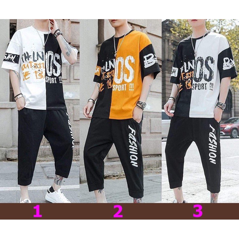 [ Đồ Bộ- Siêu Mát!!] Đồ bộ nam quần áo thể thao (45-70kg) MÙA HÈ chất thun mè BTT10 ( Bộ lửng OS SPORT) | BigBuy360 - bigbuy360.vn