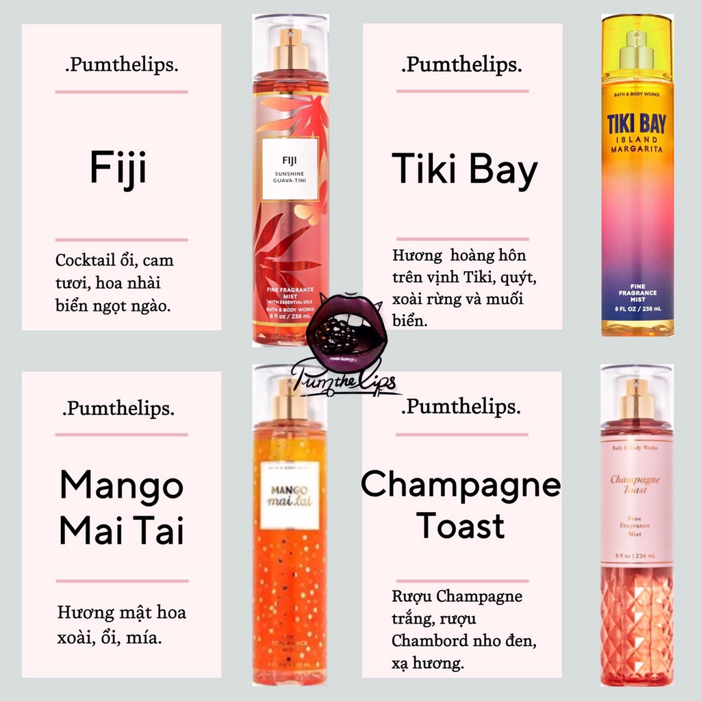 Xịt thơm Body Mist Bath and Body Works