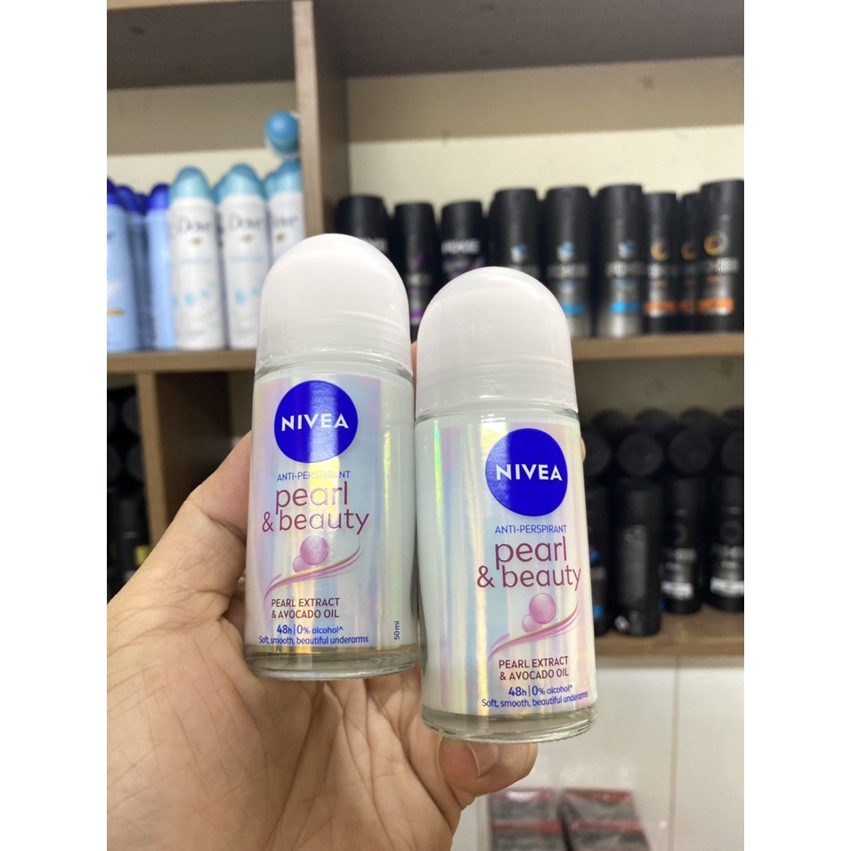 Lăn khử mùi NIVEA pearl & beauty khử mùi ngừa thâm 50ml hàng Thái