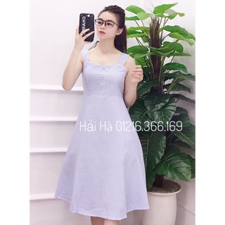 Váy 2 dây cúc bọc