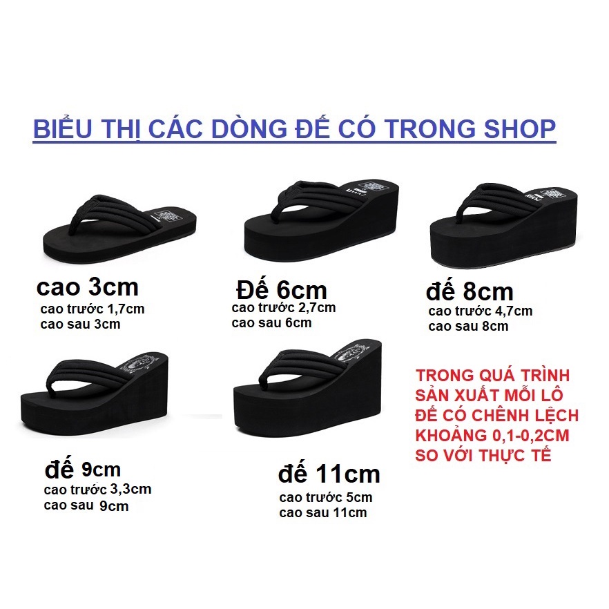 Dép Tông Nữ Xỏ Ngón Đế Xuồng Cao Đính Ngọc Nhựa Đế Chống Trượt