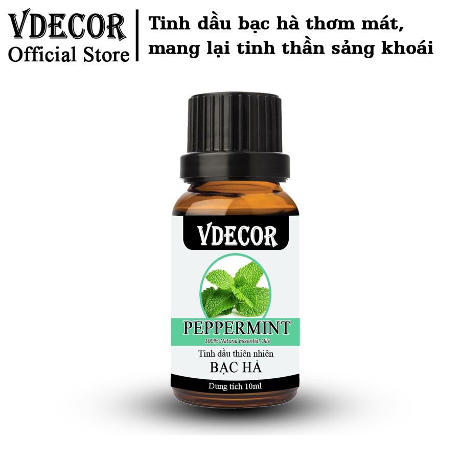 Tinh Dầu Bạc Hà VDECOR Nguyên chất từ Thiên Nhiên (10ml)