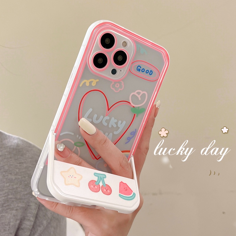 Ốp lưng iphone Ốp Điện Thoại Kèm Giá Đỡ Tàng Hình Cho iphone13Pro / 12Promax / Love 11 / xr / 14pro Dinuo case