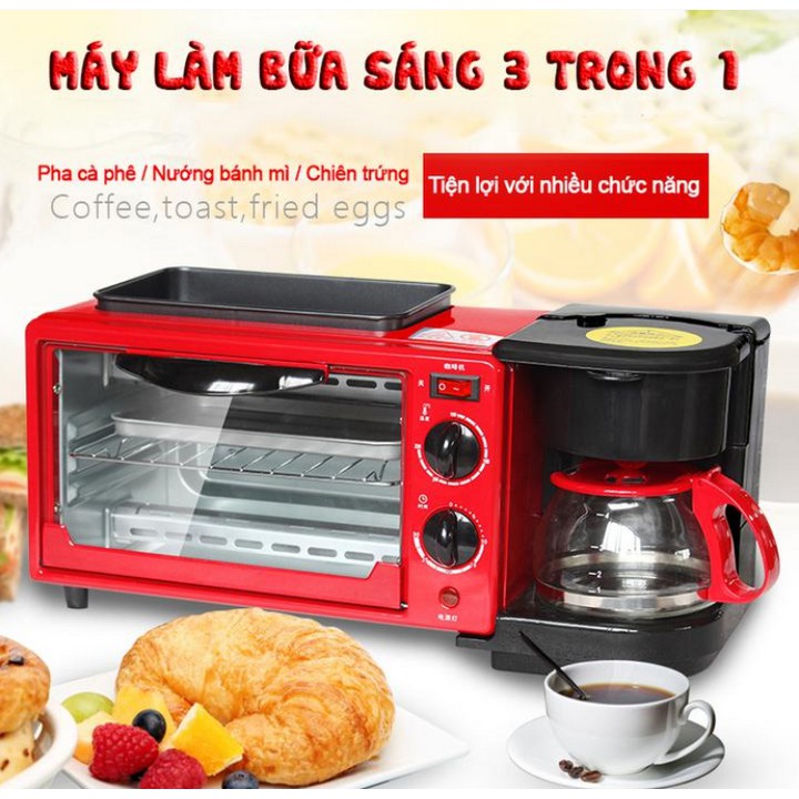 Máy hâm nóng thức ăn và pha cà phê 3 in 1 ( Màu Đen ) - Home and Garden