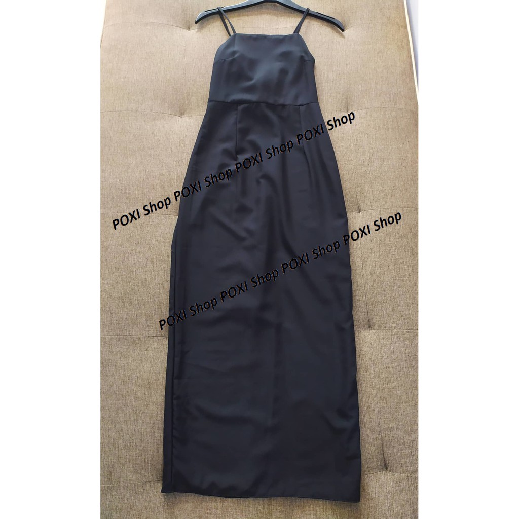 [HÌNH THẬT] Đầm 2 Dây Maxi Nhún Lưng Xẻ Sau EMO (ĐEN) | BigBuy360 - bigbuy360.vn