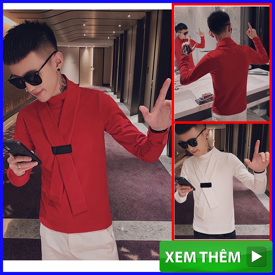 Áo thun Nam, Áo phông nam dài tay, phối lơ cách điệu, trẻ trung, năng động, thu hút ánh nhìn đổi phương. N24