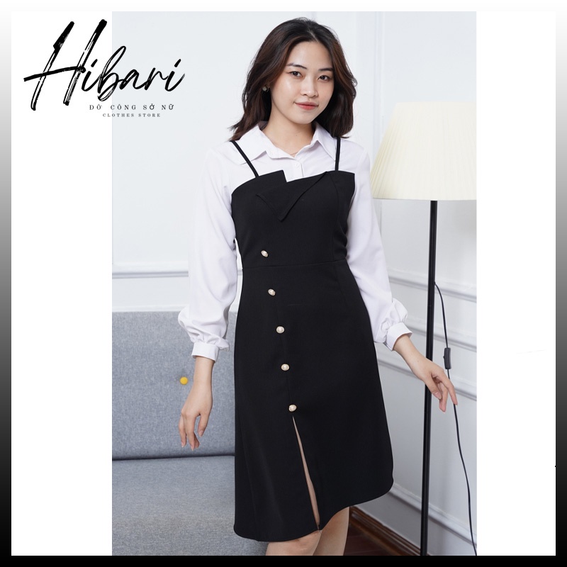 Váy sơ mi nữ V37 dáng suông phong cách trẻ trung lịch sự