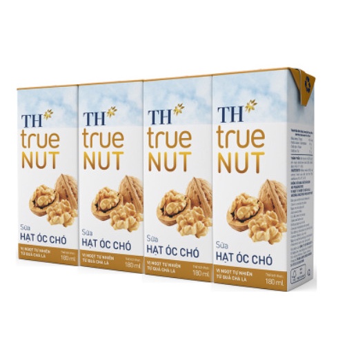 Sữa Hạt Macca / óc chó/ hạnh nhân TH true NUT 180 ml Lốc 4