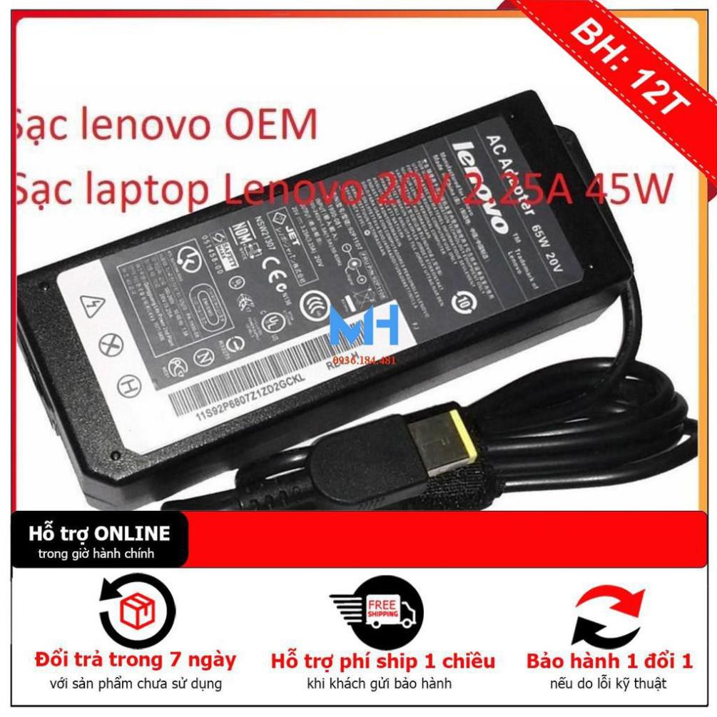 BH12TH ⚡️ Sạc laptop Lenovo 20V 2.25A 45W chân vuông zin chính hãng loại tốt