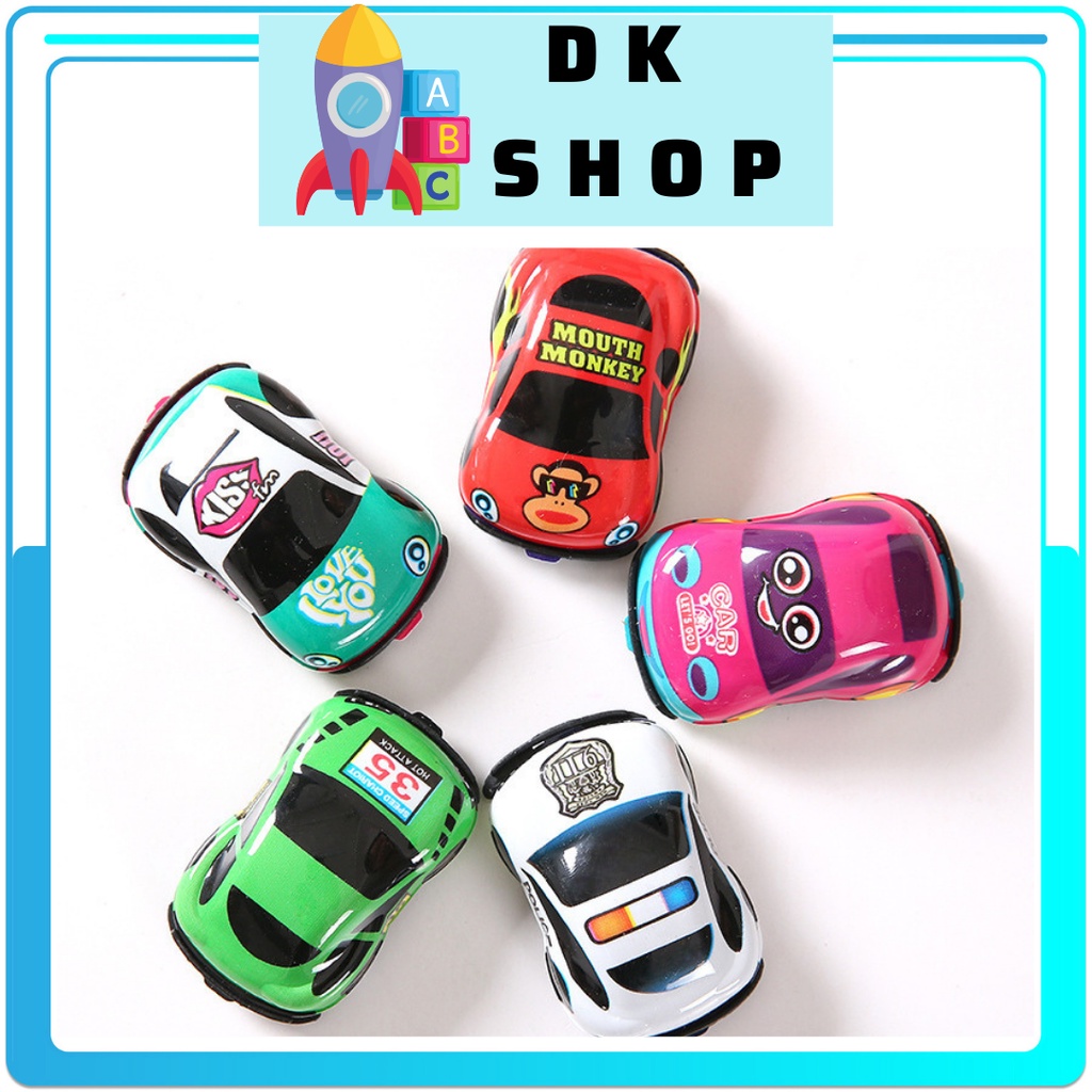Bộ xe ô tô đồ chơi mini cho bé có dây cót chạy nhỏ nhắn xinh xắn tổng hợp rất nhiều loại xe khác nhau