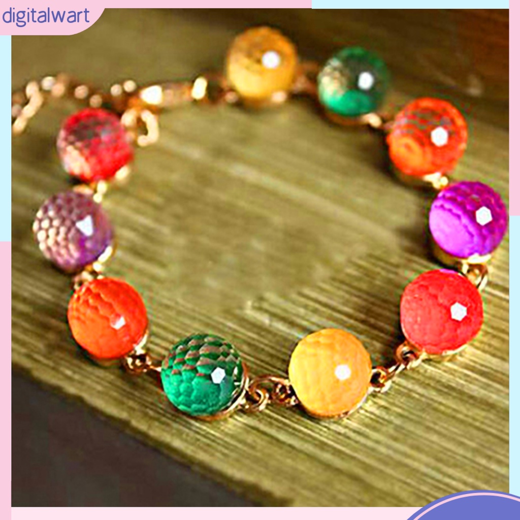 Vòng tay gắn hạt bi nhiều màu cho nữ