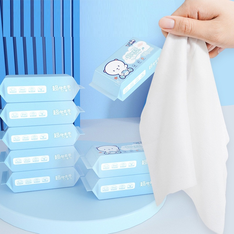 Bịch 8 Gói Khăn Ướt, Khăn Giấy Ướt Mini Bỏ Túi Hoạt Hình Dễ Thương Tiện Lợi Nội Địa Trung