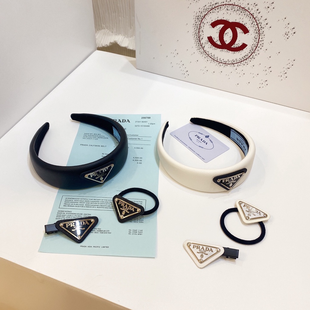 Hộp Đầy Đủ - 3 Cái / Bộ Băng Đô PU + Kẹp Tóc