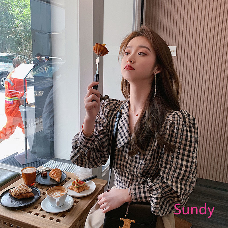 Áo Sơ Mi Tay Dài Kẻ Sọc Kiểu Cổ Điển Thời Trang Mùa Thu Cho Nữ