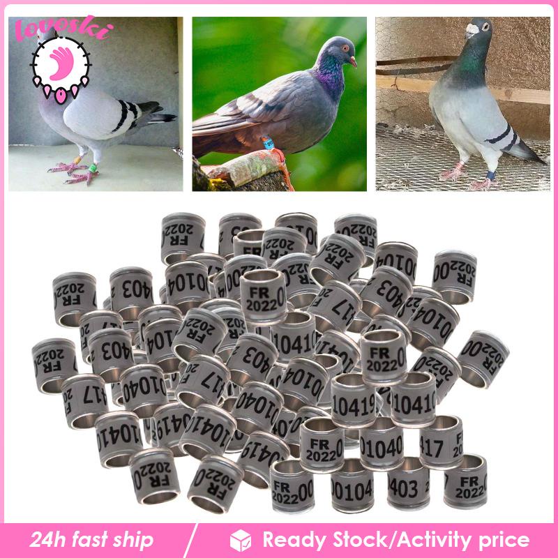 100 Vòng Chân Chim Bồ Câu 8mm Màu Trắng Bằng Nhôm 2022