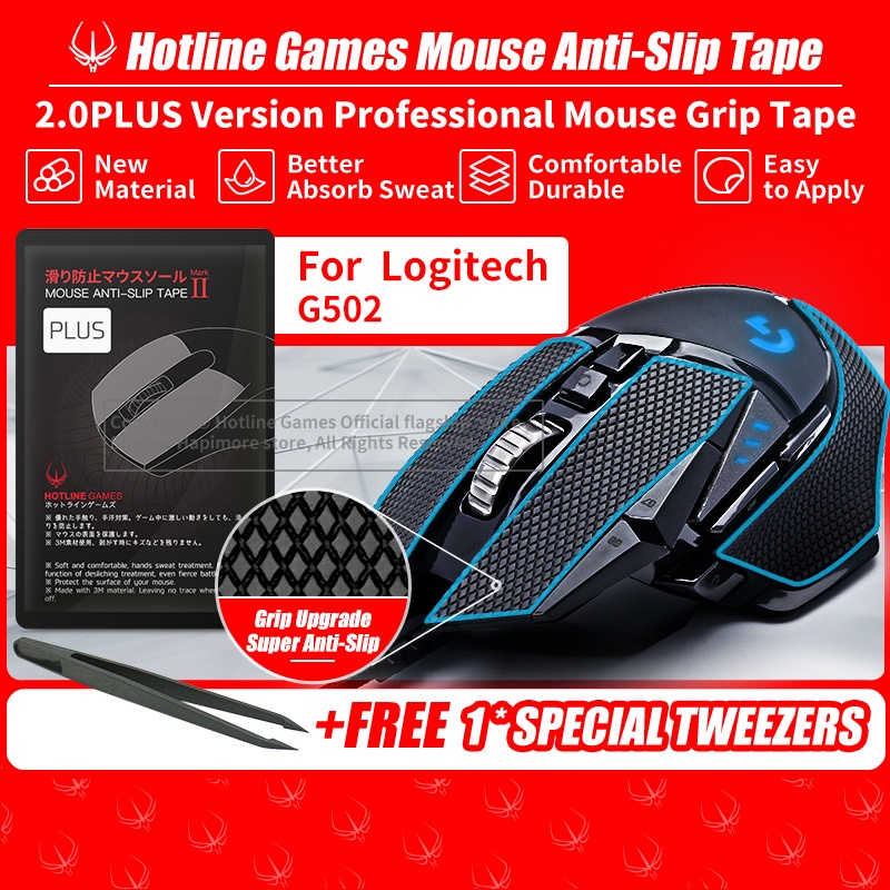 Hotline Games 2.0Plus Grip Tape cho chuột không dây Logitech G502 / G502, chống trượt, nâng cấp tay 