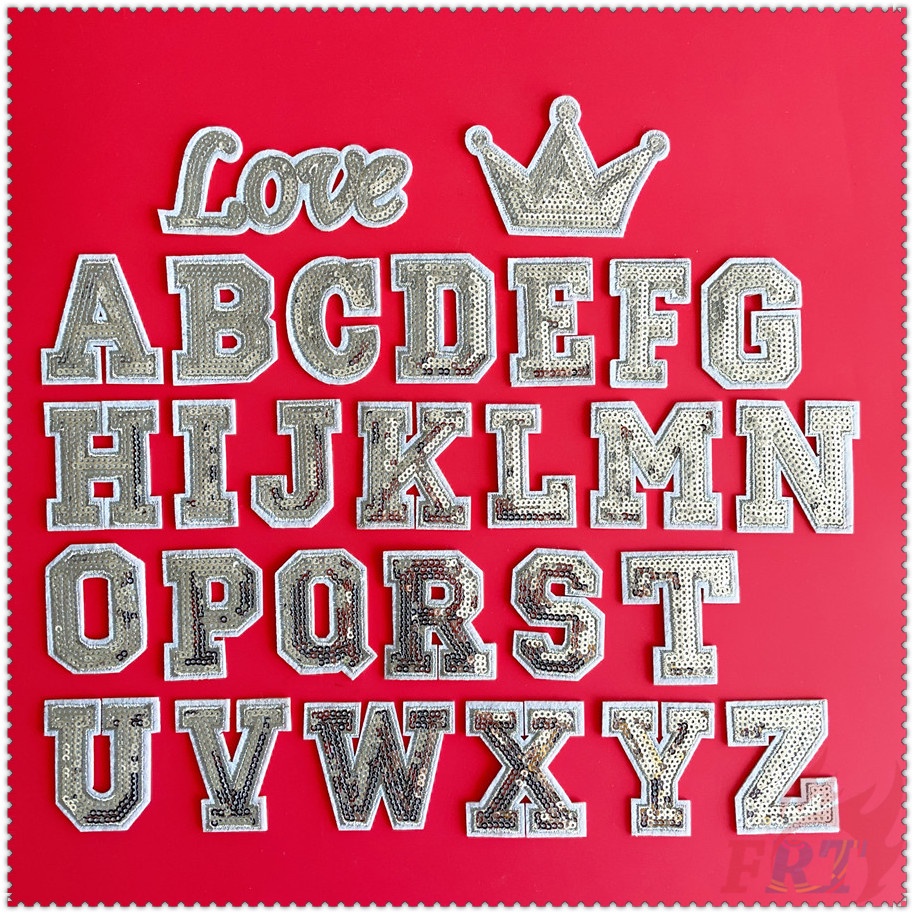 ✿ Sticker Ủi Thêu Hình Chữ Cái &amp; Love &amp; Vương Miện ✿ 1 Sticker Ủi Thêu Hình Huy Hiệu
