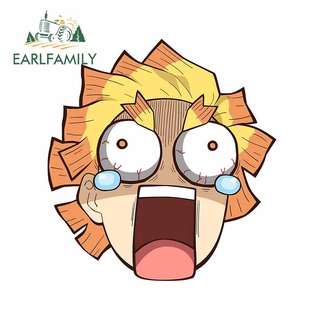 Đề Can Dán Cửa Sổ Xe Hơi Họa Tiết Demon Slayer Zenitsu Khóc Chống Thấm Nước Vui Nhộn Kích Thước 13Cmx12Cm