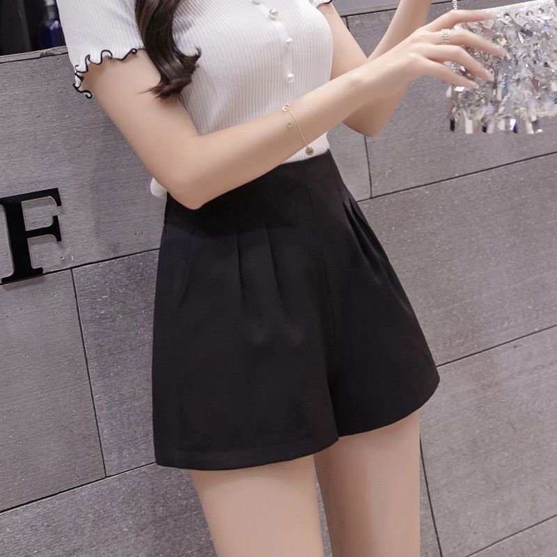 Quần short IELGY lưng cao ống rộng thời trang mùa hè dành cho nữ