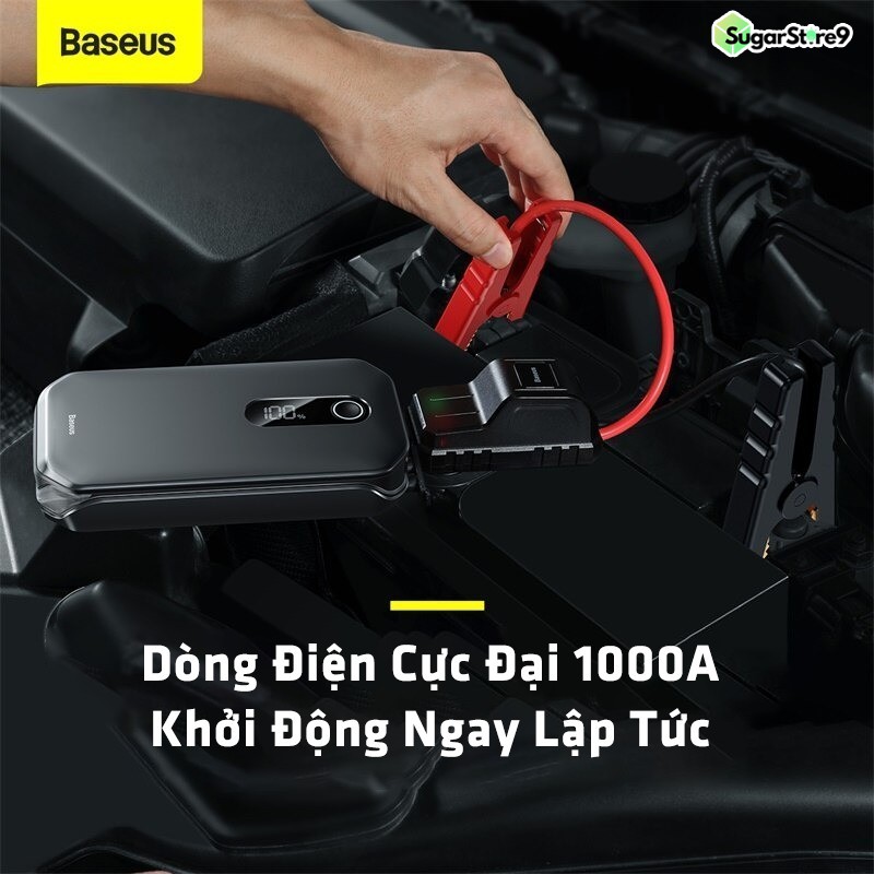 Bộ Kích Bình Ô tô - Kích Nổ Ô tô Baseus Car Jump Starter Dung Lượng 12000mAh Công Suất 1000A Kiêm Sạc Dự Phòng Tiện Lợi