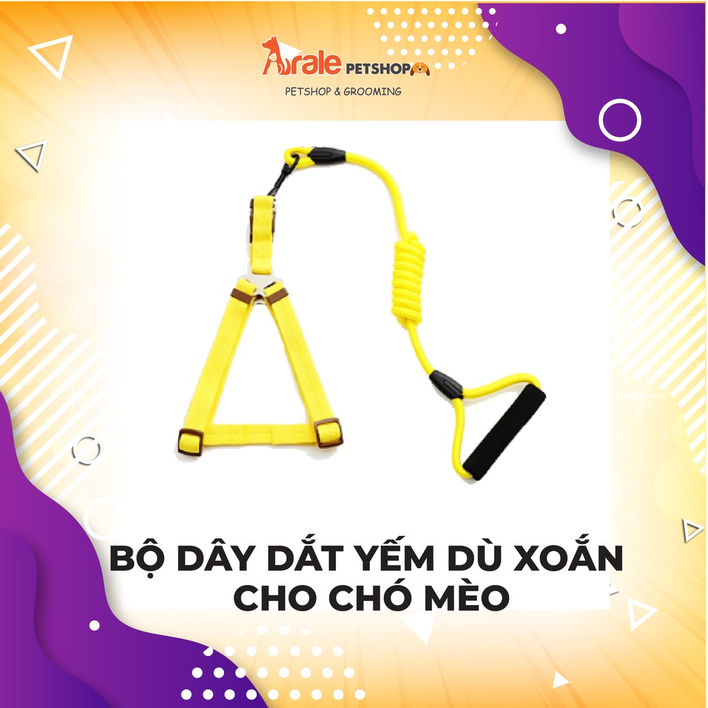 [BÁN CHẠY] BỘ DÂY DẮT YẾM DÙ XOẮN CHO CHÓ MÈO