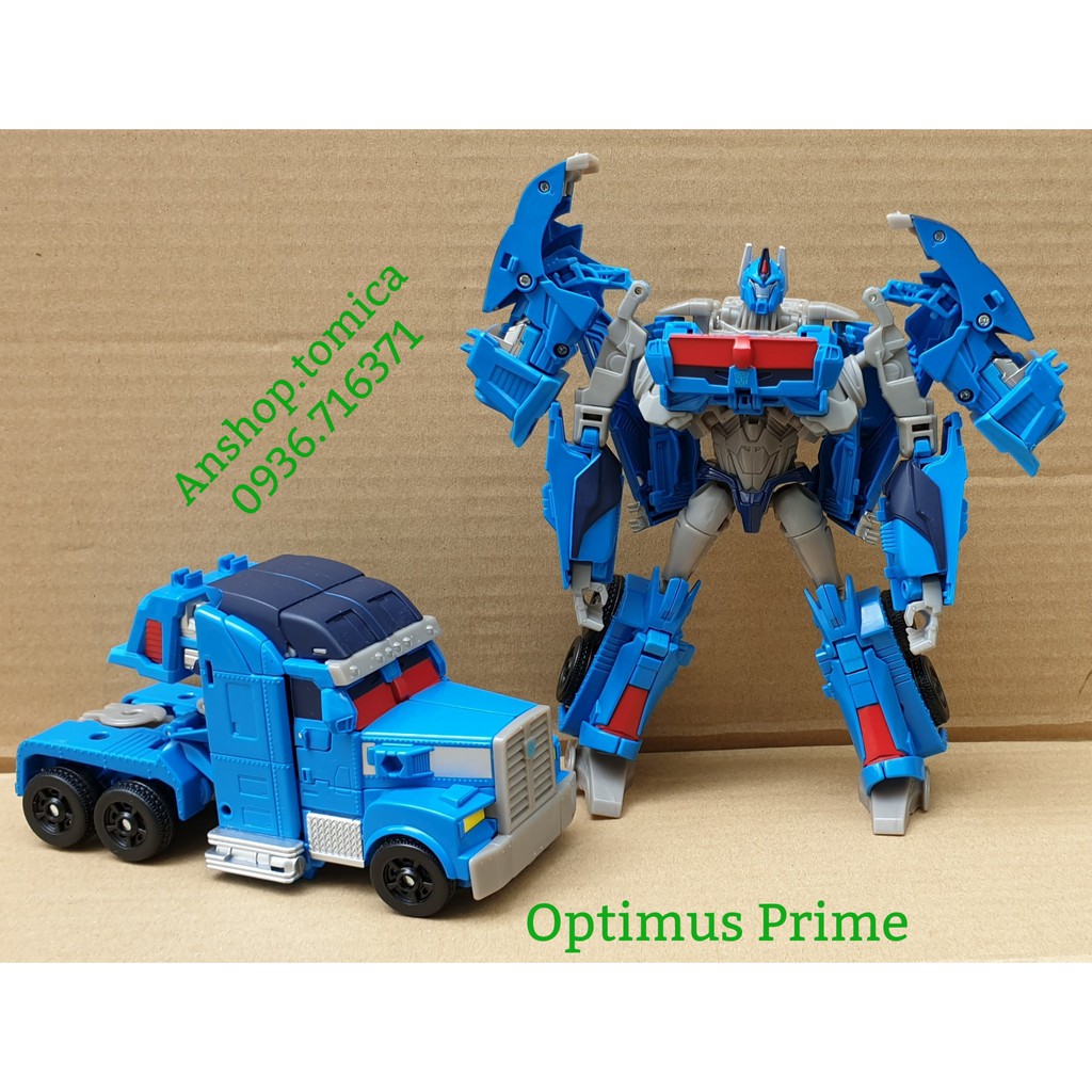 Robot biến hình xe Cont màu xanh nhiều bước Transformers - Hasbro