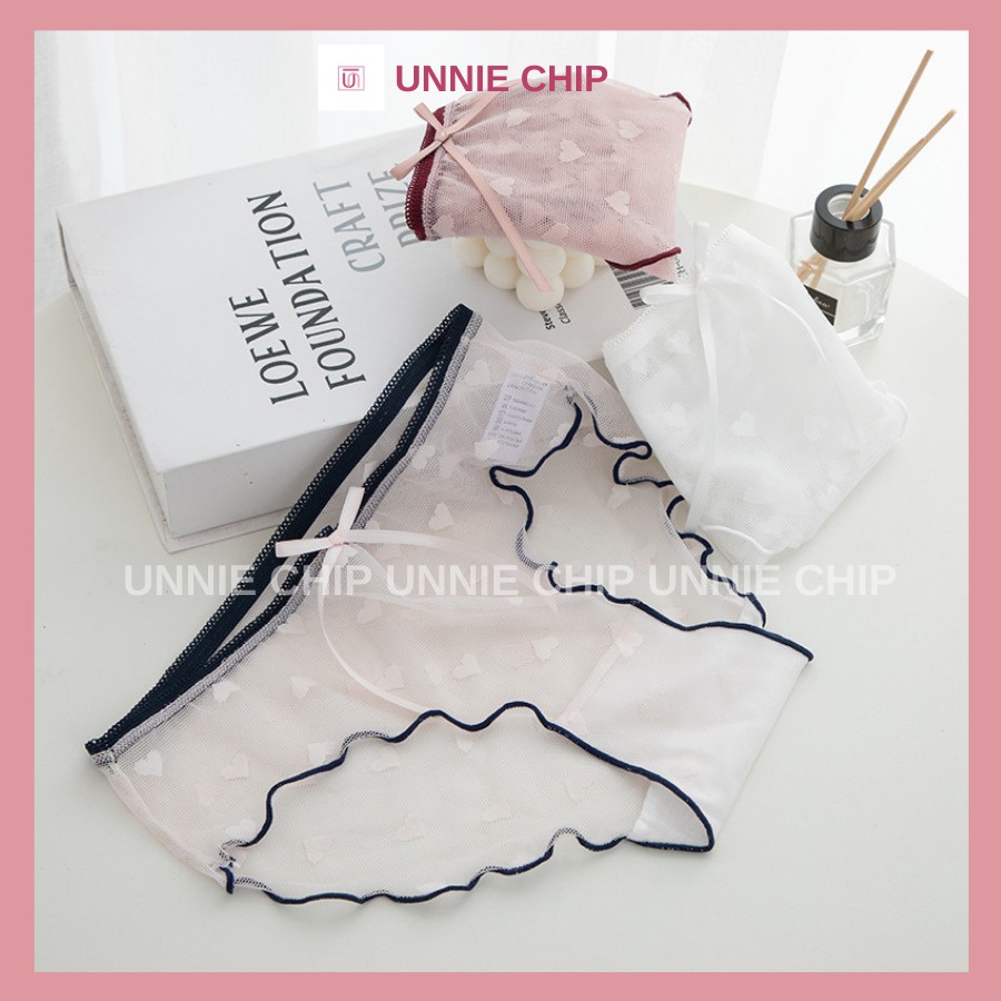 Quần lót ren trái tim đính nơ sexy gợi cảm quyến rũ thoáng khí Hàn Quốc QL026 | BigBuy360 - bigbuy360.vn