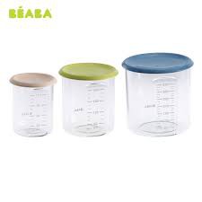 Bộ 3 hộp chia thức ăn nhựa Tritan Pháp Béaba