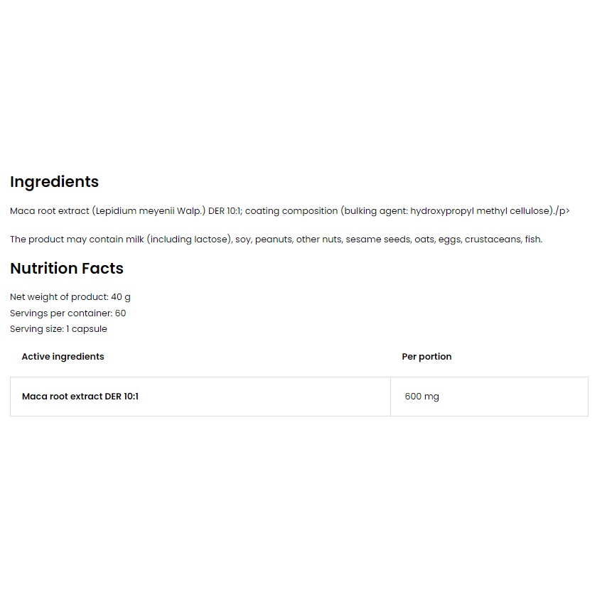 Ostrovit MACA Vege 600mg  - Viên Tăng Cường Sinh Lý, Cái Thiện Khả Năng Ham Muốn