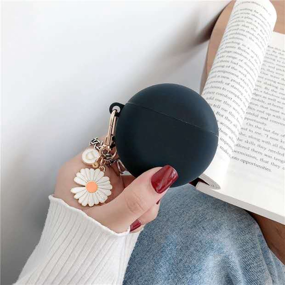 Vỏ Bảo Vệ Hộp Sạc Tai Nghe Không Dây Pro 6 Bằng Silicon Họa Tiết Hoa Xinh Xắn Kèm Móc Khóa Tiện Dụng