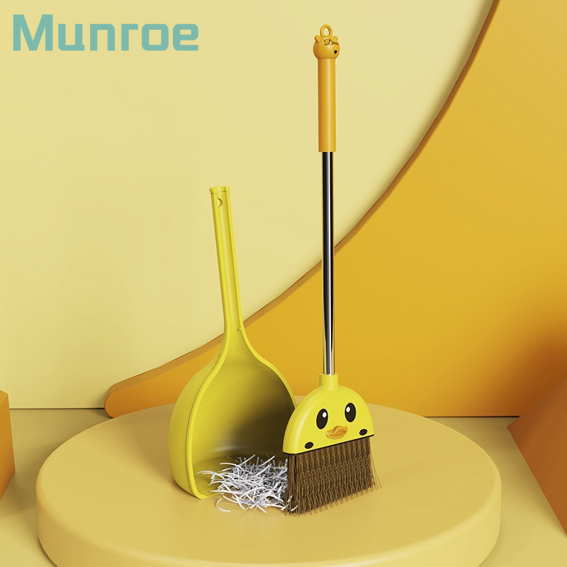 Bộ Chổi Và Đồ Hốt Rác Mini Hình Vịt Vàng Hoạt Hình Cho Trẻ Em