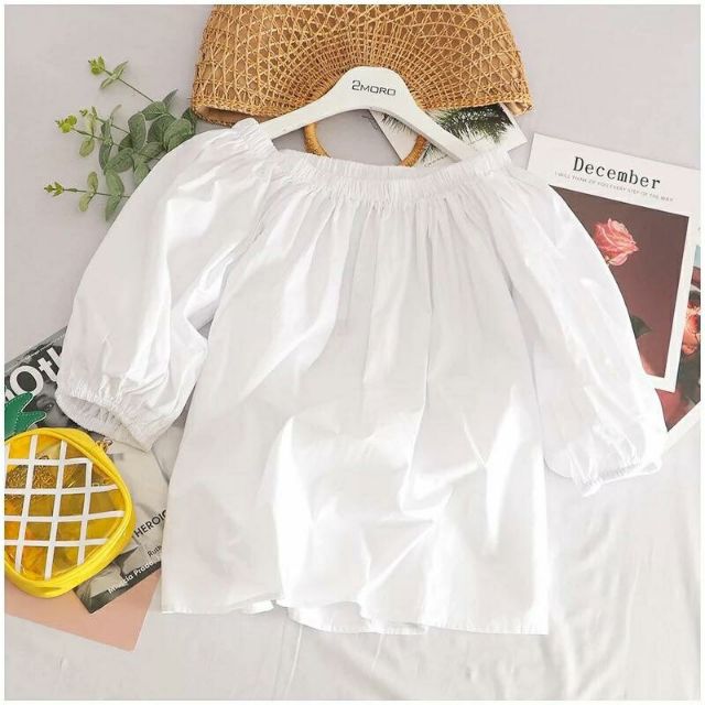 Áo trễ vai trắng