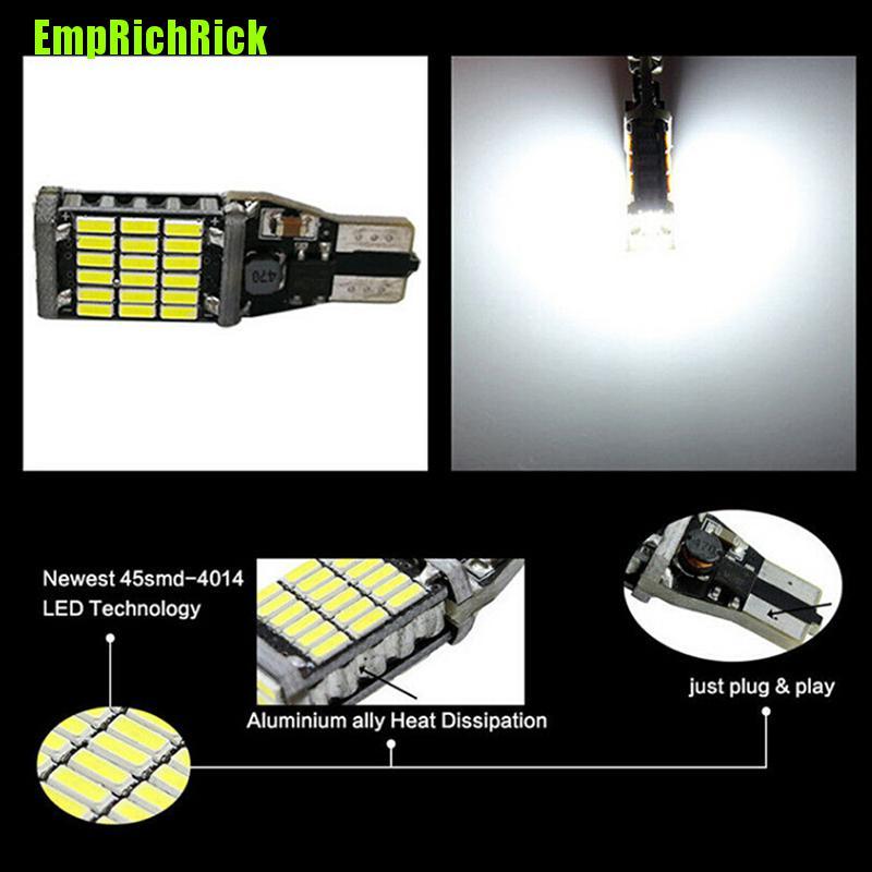 10 Bóng Đèn Led Lùi Xe 45 Smd 4014 T15 W16w 6000k