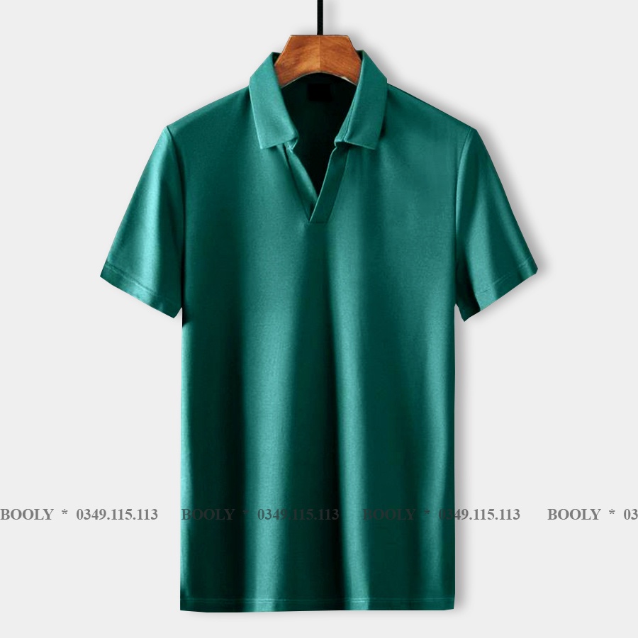 Áo Polo Nam Cổ V BOOLY thun basic cộc tay vải thun lạnh co giãn 4 chiều - chuẩn form