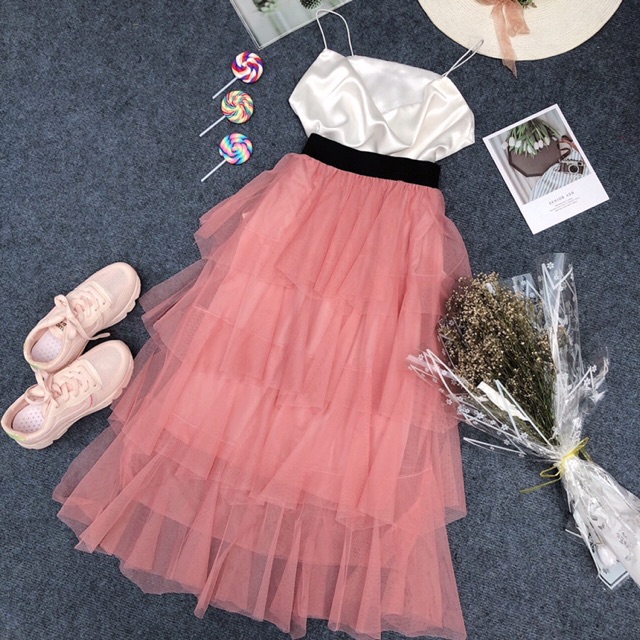 Chân váy công chúa 4 tầng 2 lớp_chân váy tầng xinh | BigBuy360 - bigbuy360.vn
