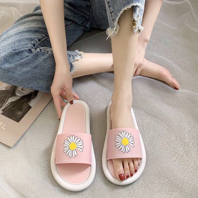 Dép quai ngang nữ hoa cúc mới