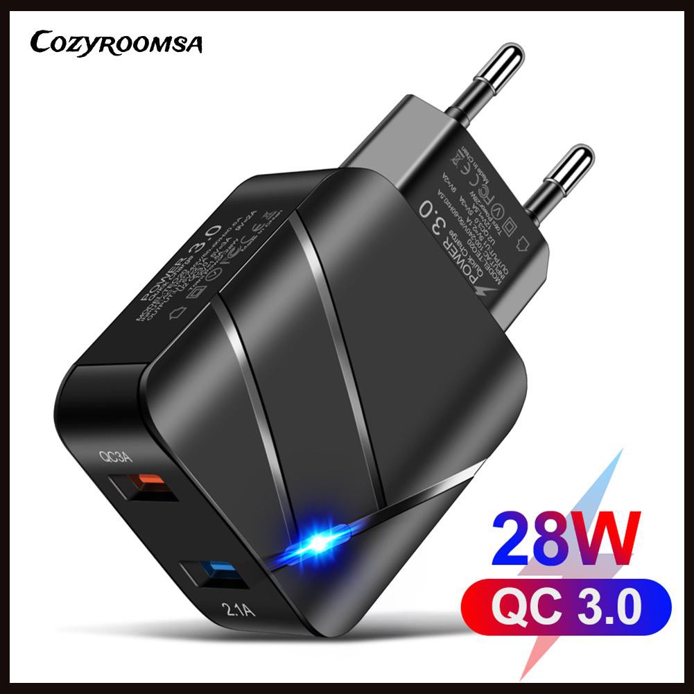 Cục Sạc Nhanh Usb 3.0 Mạnh Mẽ Cho Điện Thoại / Máy Tính Bảng 28w