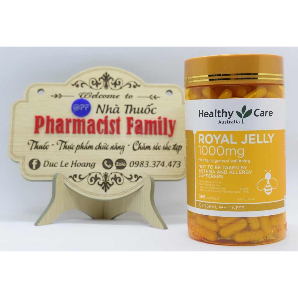 Sữa Ong Chúa [Úc] Healthy Care Royal Jelly 1000 - Bồi bổ cơ thể, làm dẹp da - 365 viên